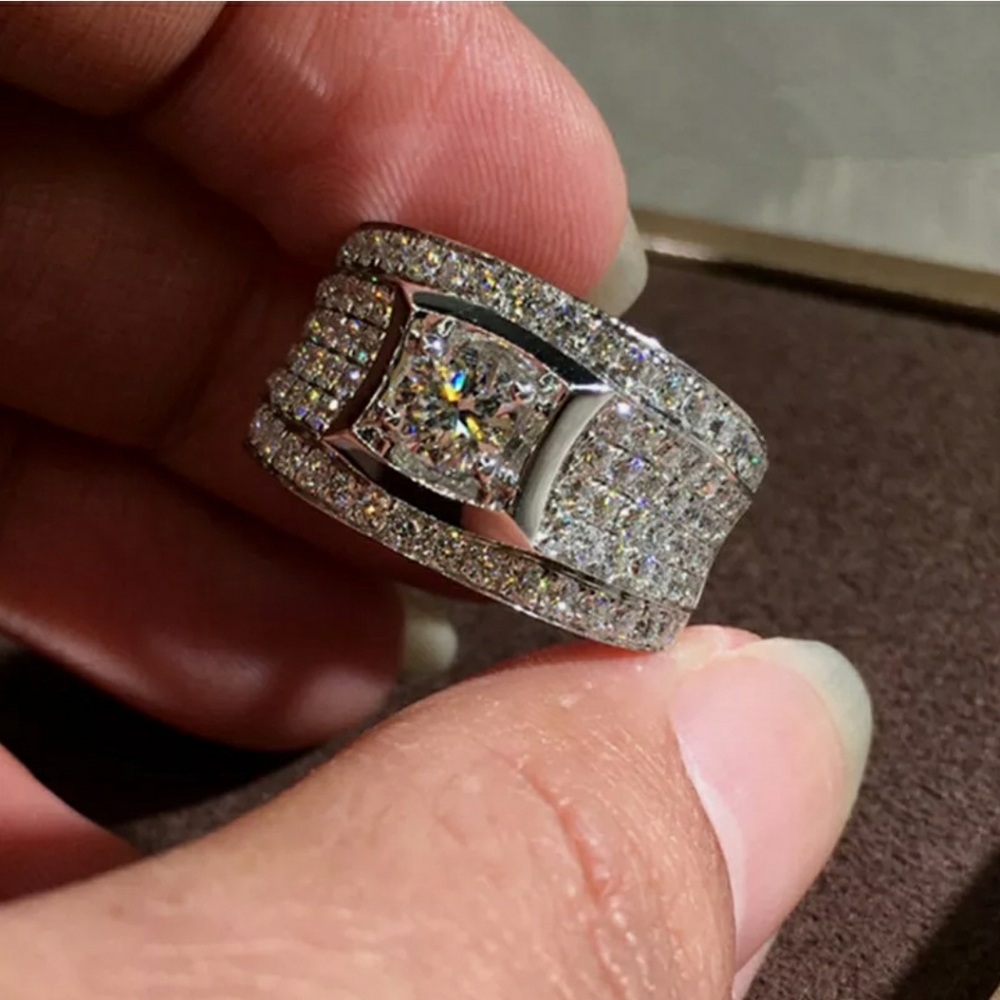 1.5ct Lab Created Simulated Diamonds925 Sterling Silver Ring